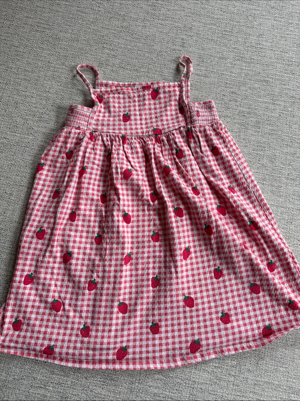 Zara Pink Gingham Strawberry Print Sundress